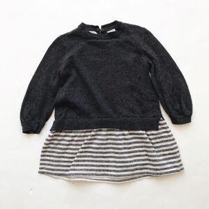 ZARA light knit/stripe mix dress EUC 18-24 months